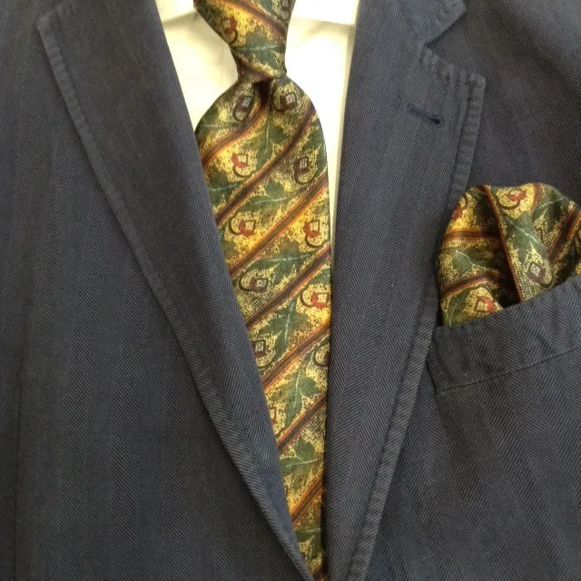 'Acorn Mosaic'  100% Silk MENS tie set