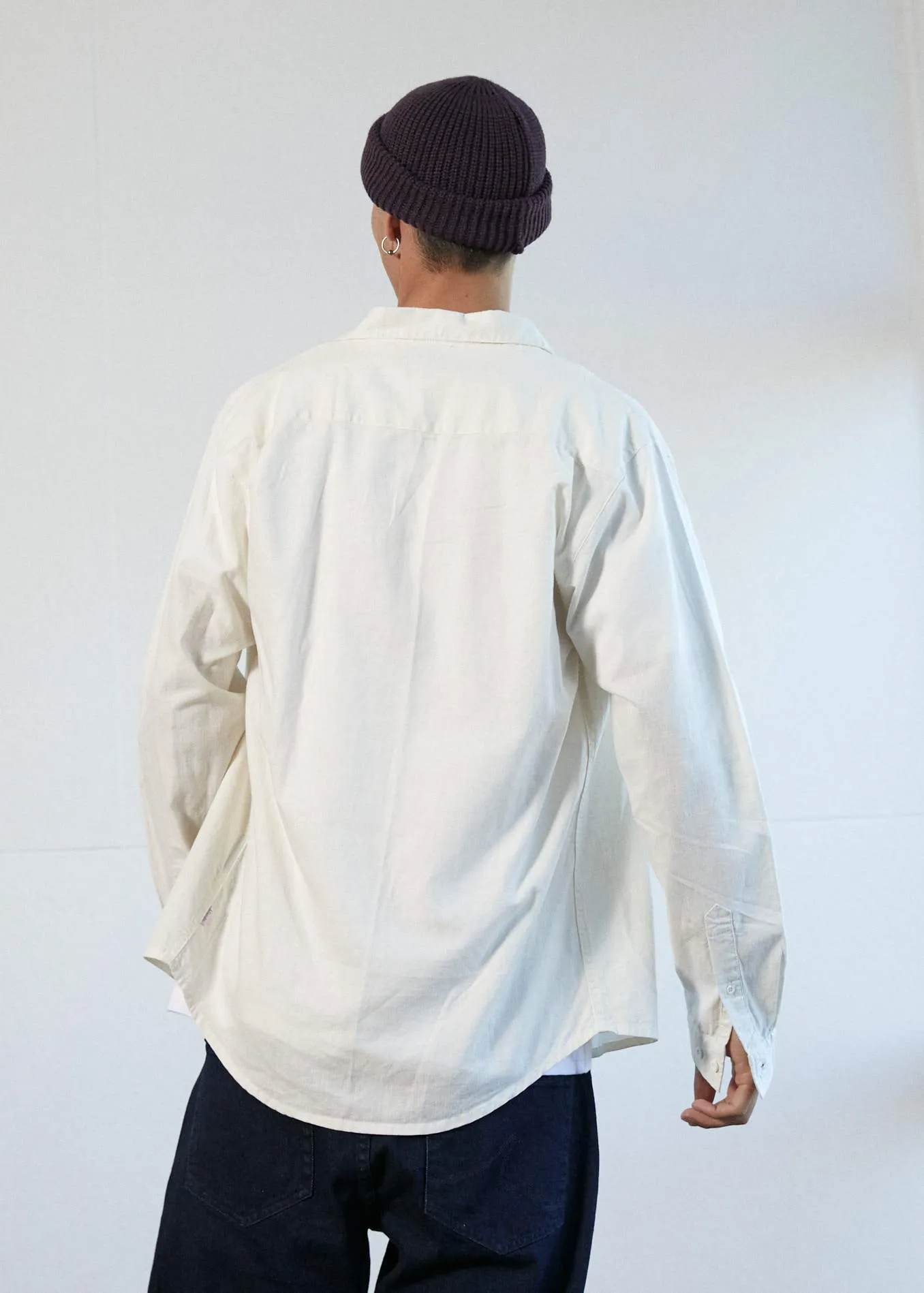 Afends Mens Everyday - Hemp Long Sleeve Shirt - White