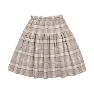 Analogie Taupe Plaid Skirt