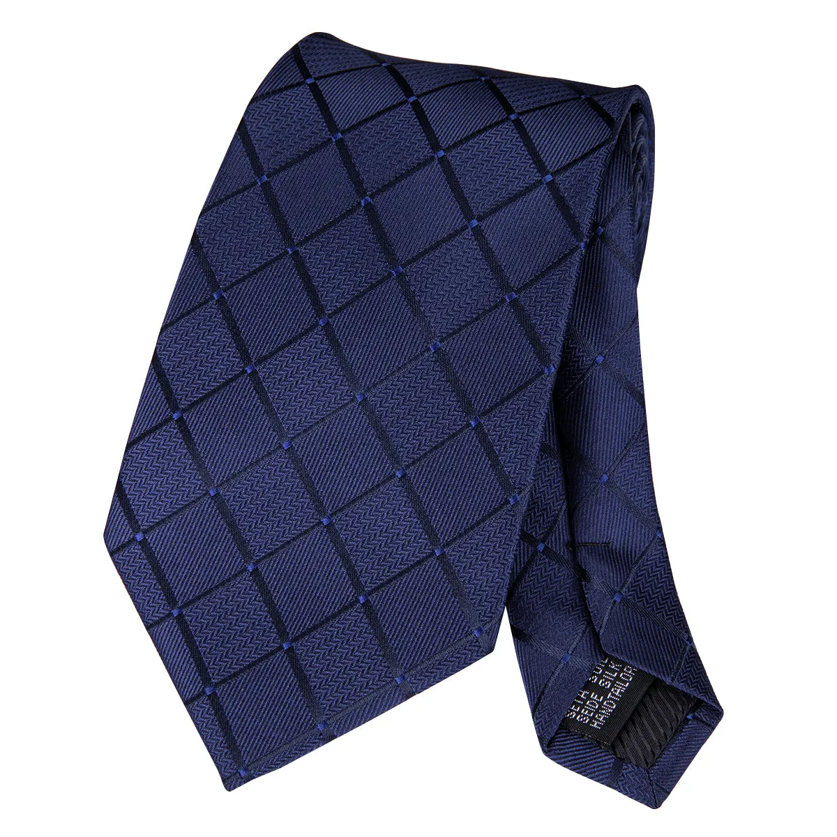 Beautiful Blue Plaid Tie Pocket Square Cufflinks Set