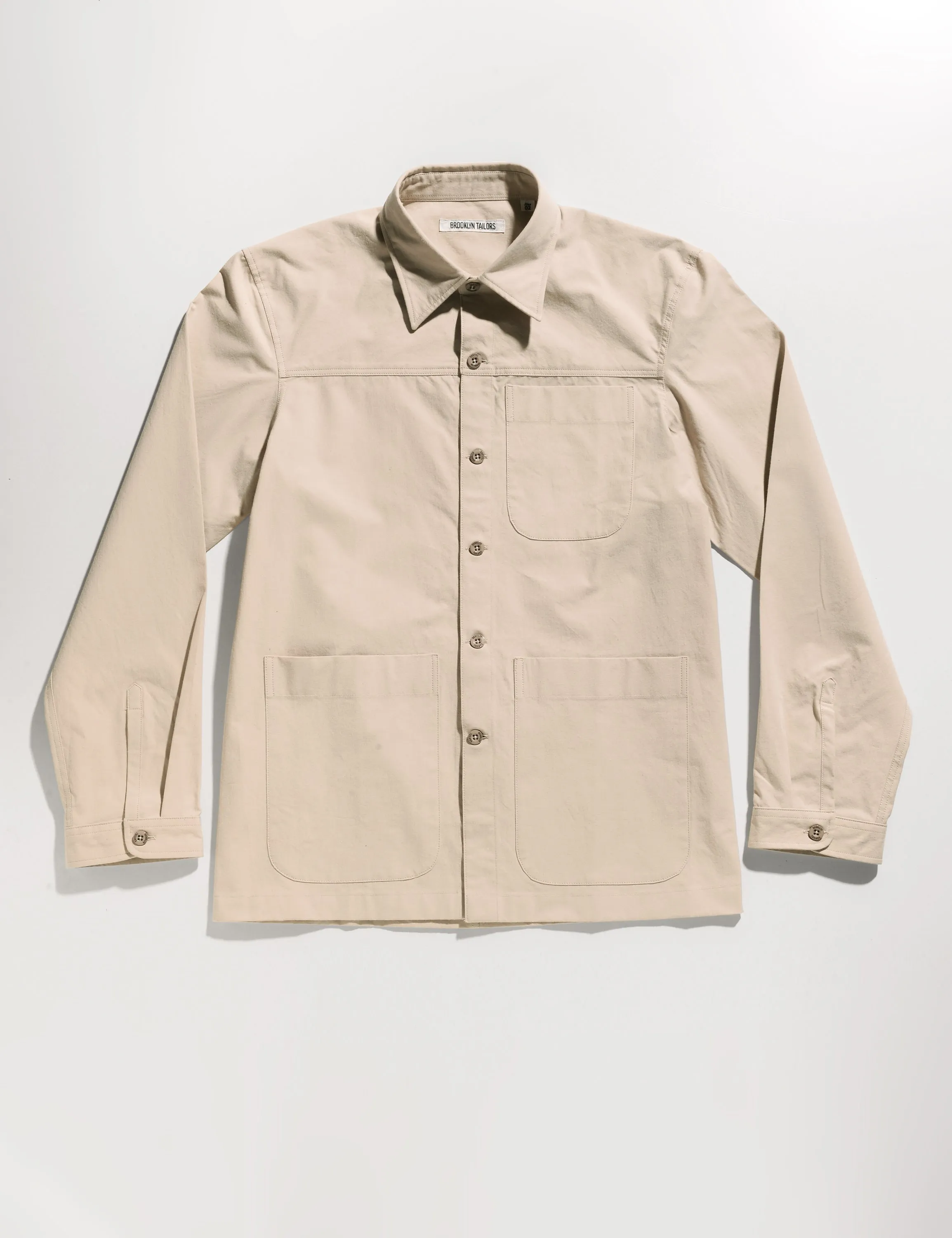 BKT15 Shirt Jacket in Crisp Cotton - Sand