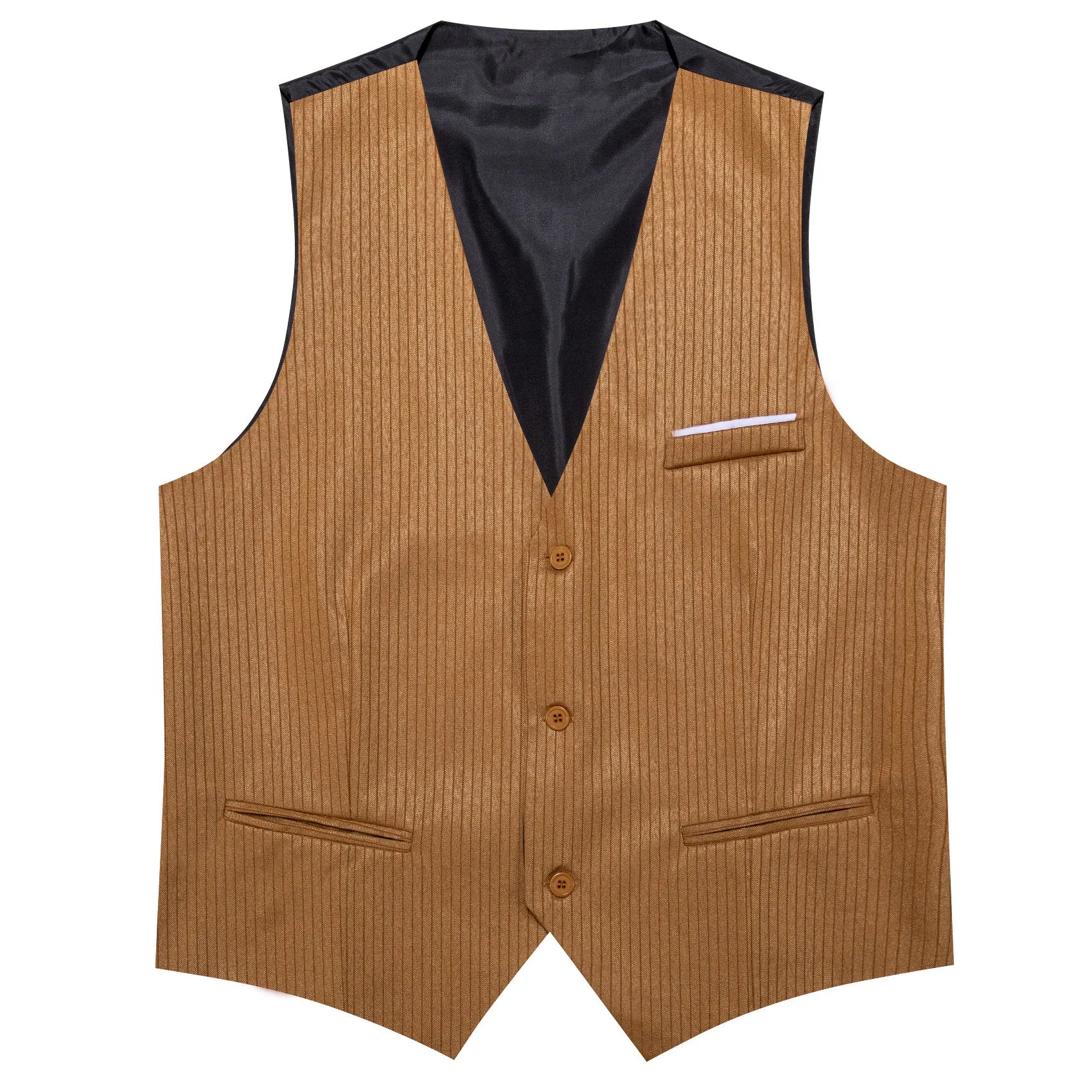 Brown Solid Men's V-Neck Business Vest