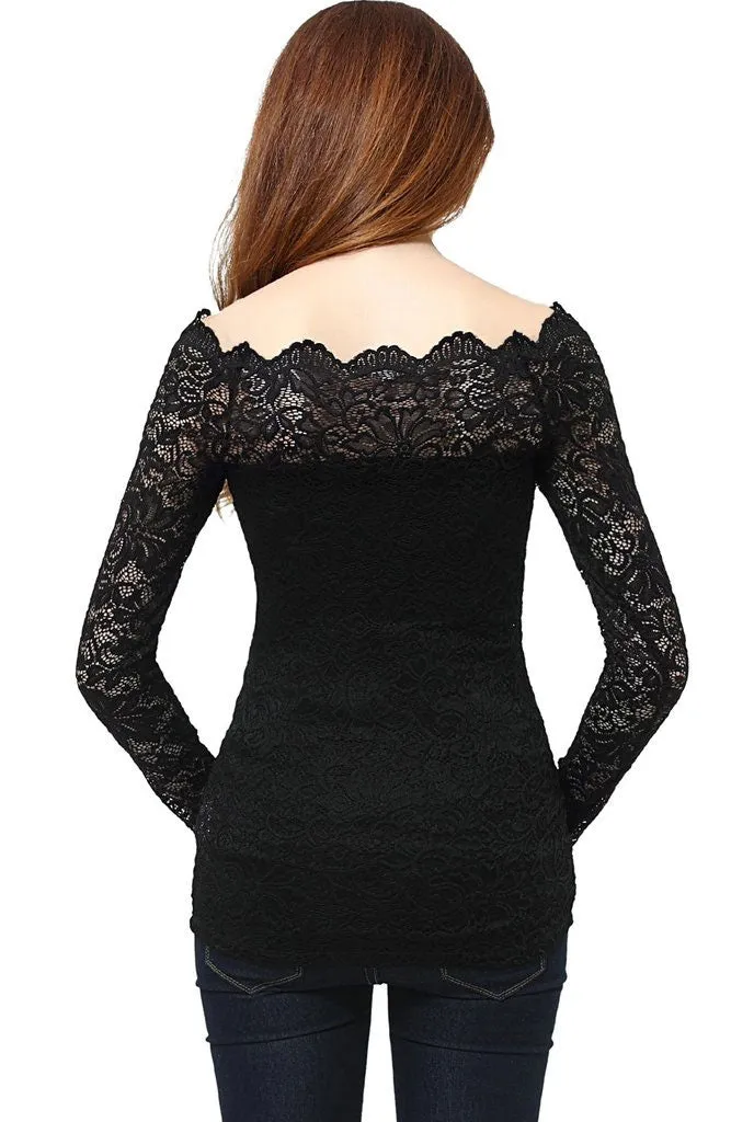 Christelle Lace Maternity Off Shoulder Top