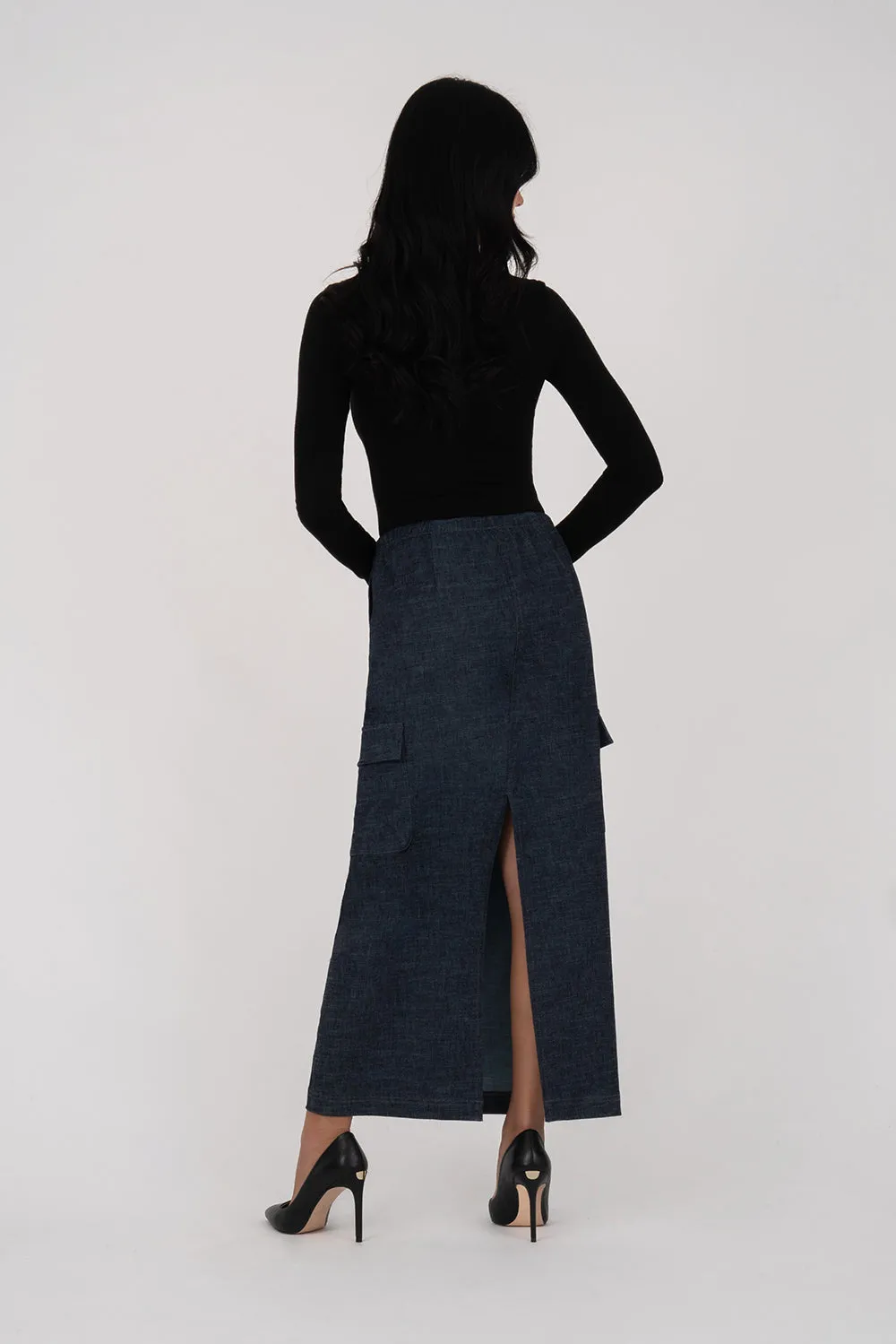 Denim by Nature™ Winnie Maxi Cargo Skirt