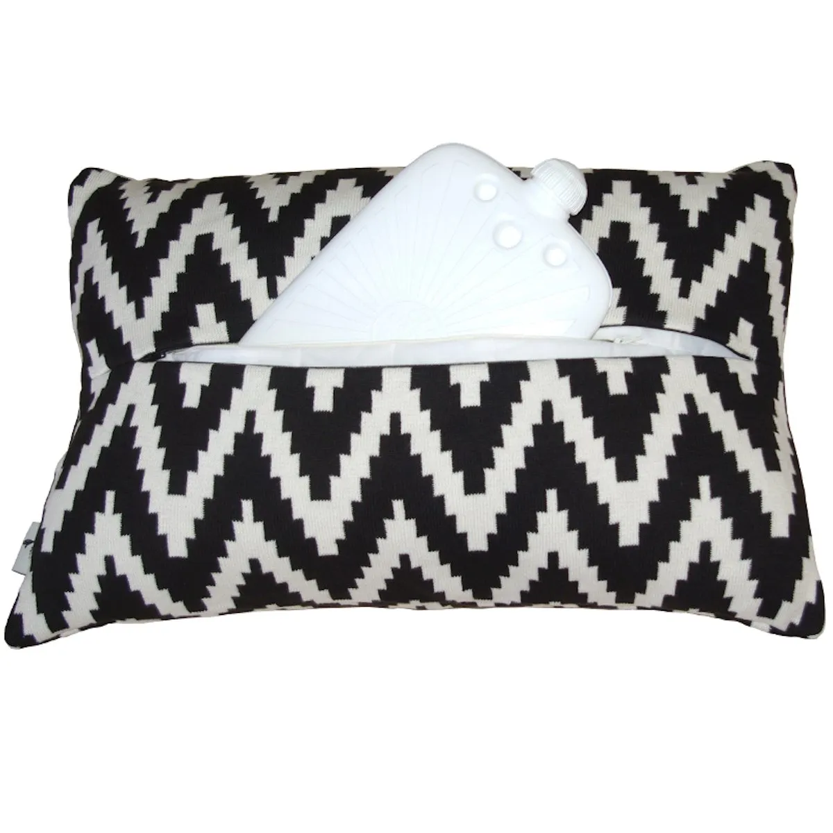 Designer Cushion with integrated Eco Hot Water Bottle -Knitted Cover- Lissabon