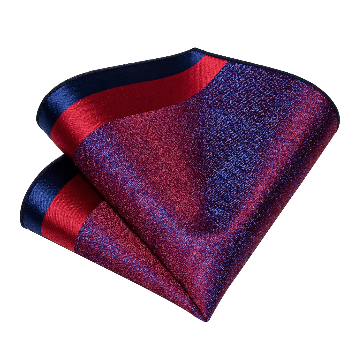 DiBanGu Silk Tie Purple Blue Solid Men's Tie Pocket Square Cufflinks Set