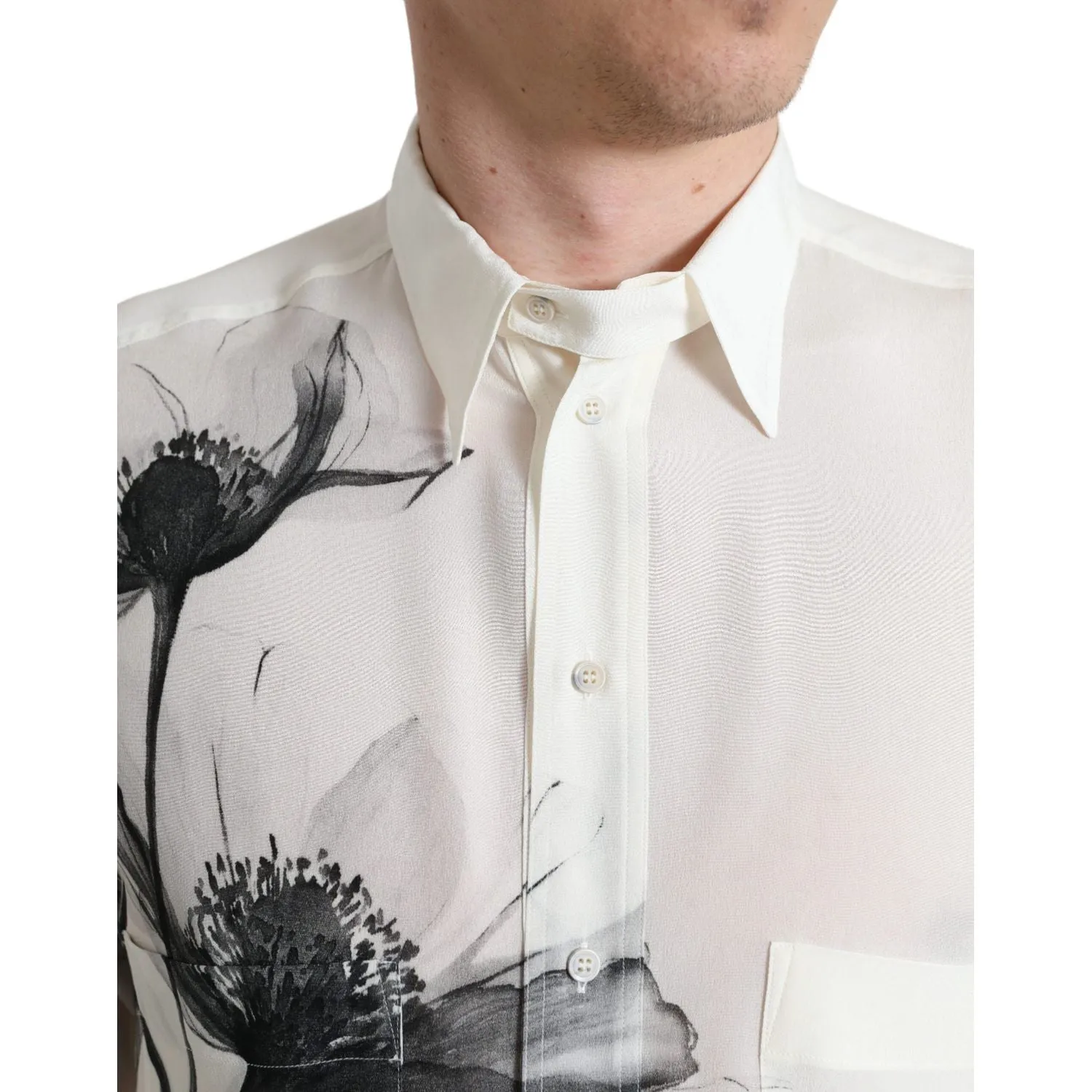 Dolce & Gabbana Elegant Floral Silk Dress Shirt