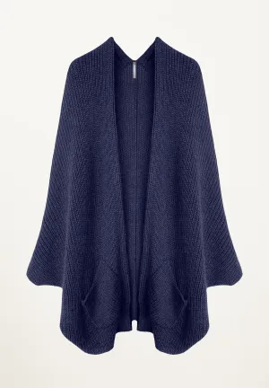 Erte Cape Cardigan in Indigo