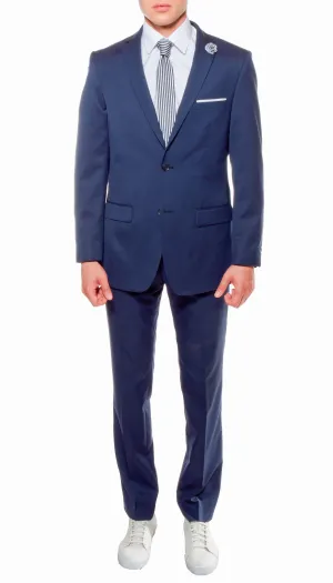 Ferrecci Mens Savannah Navy Slim Fit 3 Piece Suit