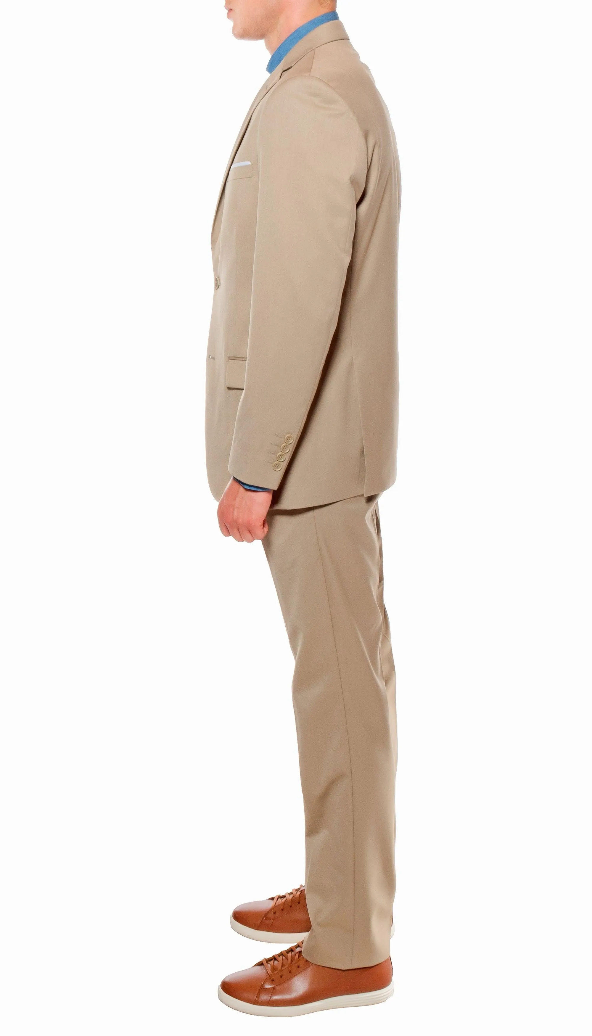 Ferrecci Mens Savannah Tan Slim Fit 3 Piece Suit