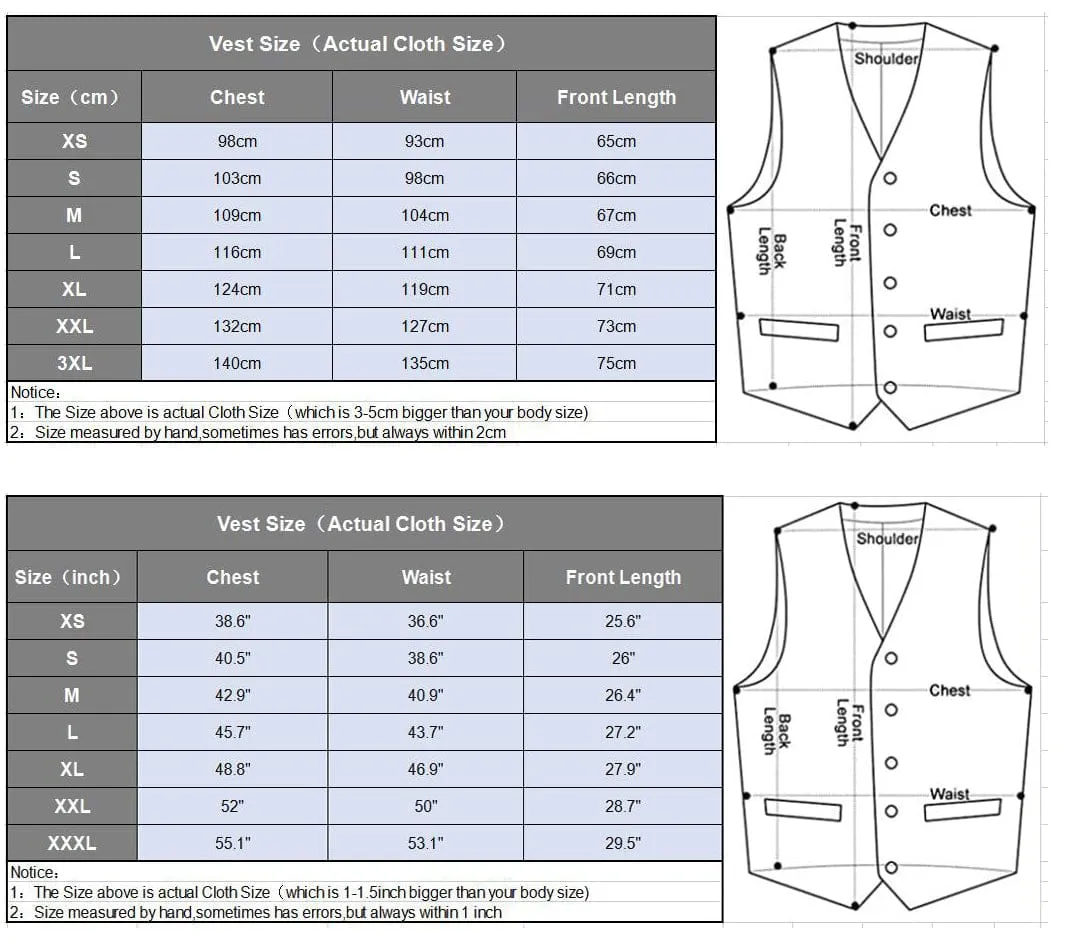 Formal Plaid Peak Lapel Waistcoat Slim Fit Suit Vest