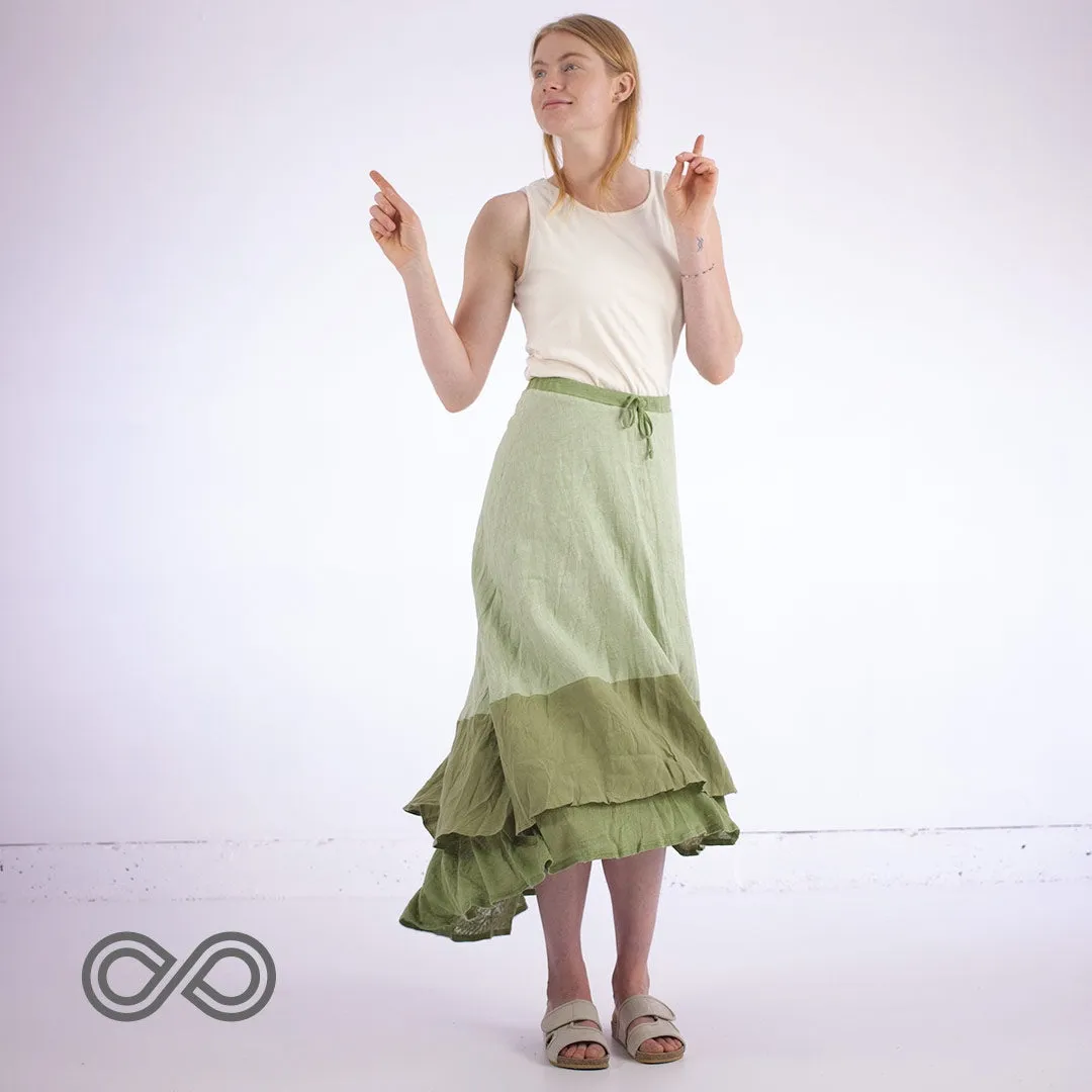 HABANERA 100% Organic Hemp Long Skirt (Multiple Woven & Knit Layers)