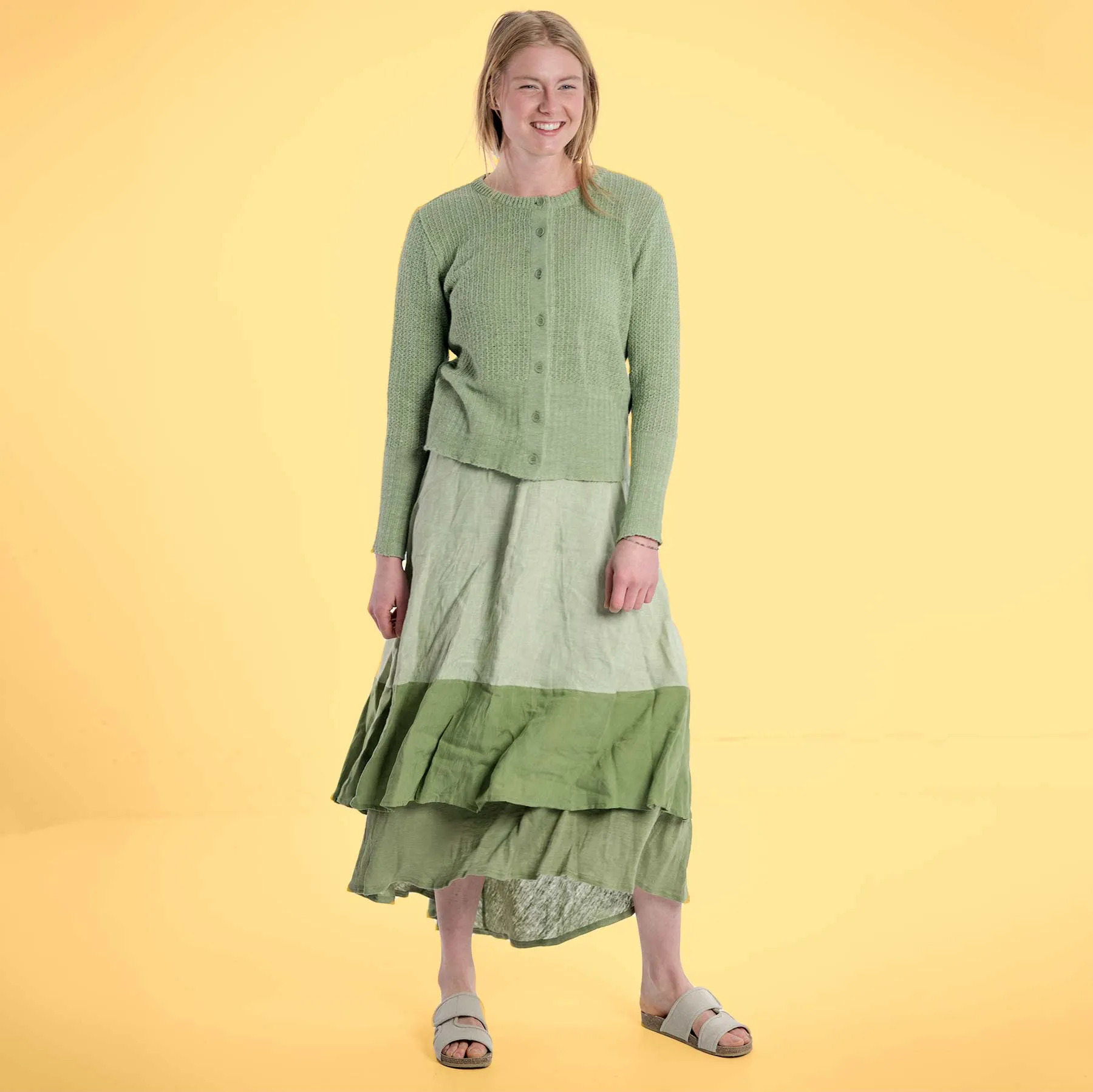 HABANERA 100% Organic Hemp Long Skirt (Multiple Woven & Knit Layers)