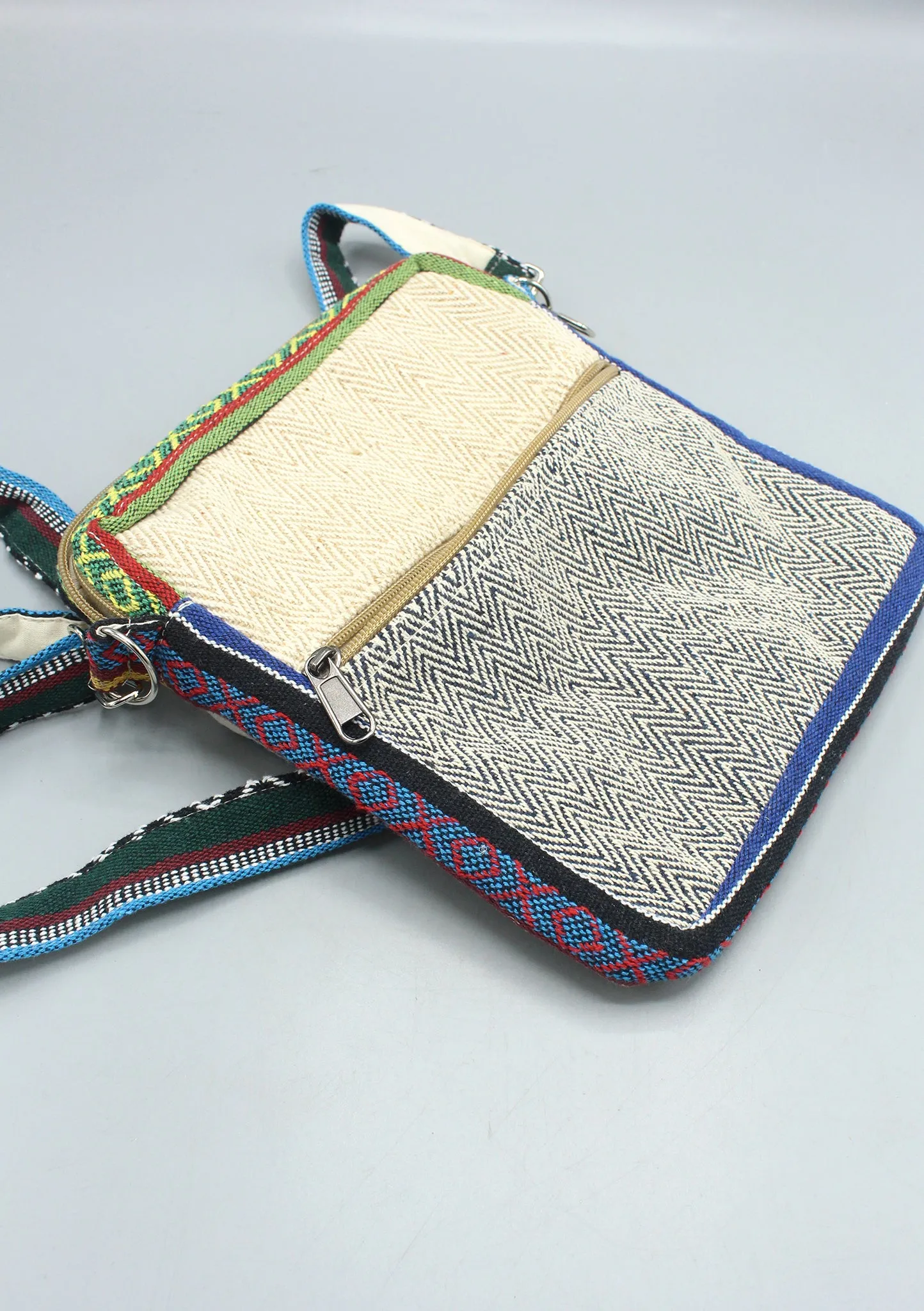 Hemp and Cotton Mix Natural Cross Body Bag