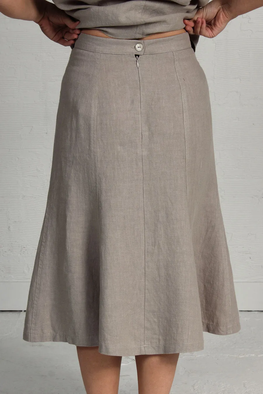 Hemp Benched Skirt - cement - only small left!