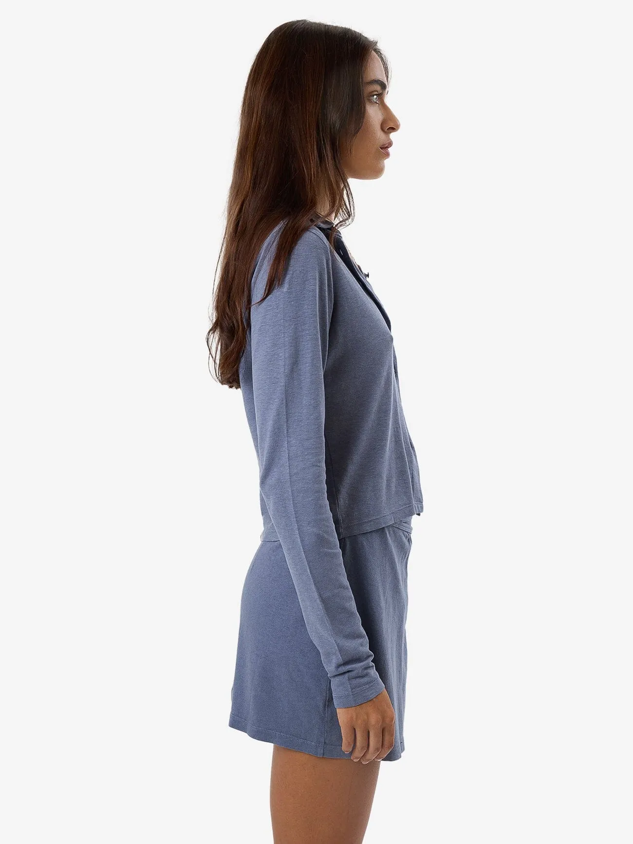 Hemp Collared Long Sleeve - Folkstone Grey