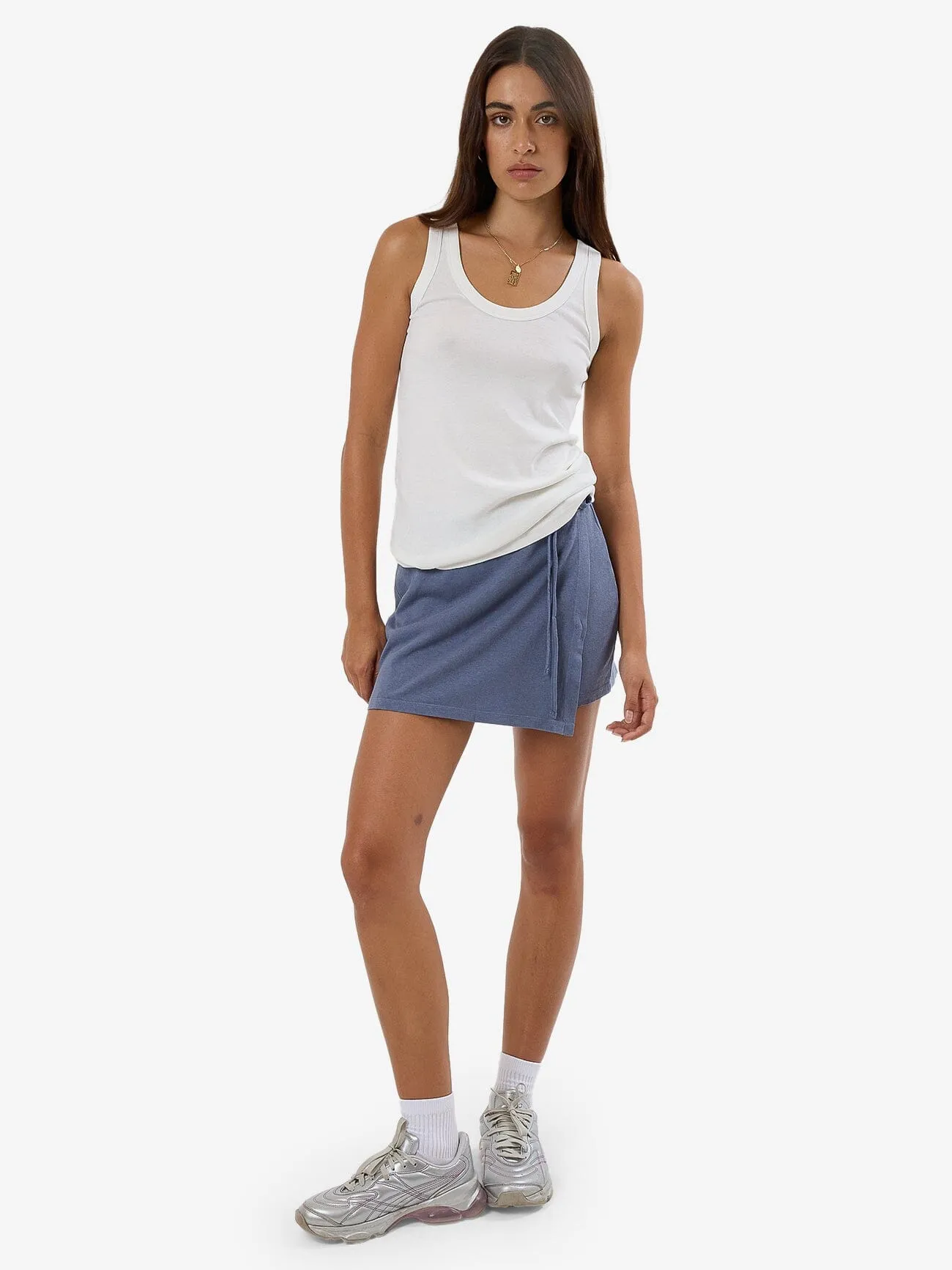 Hemp Wrap Mini Skirt - Folkstone Grey