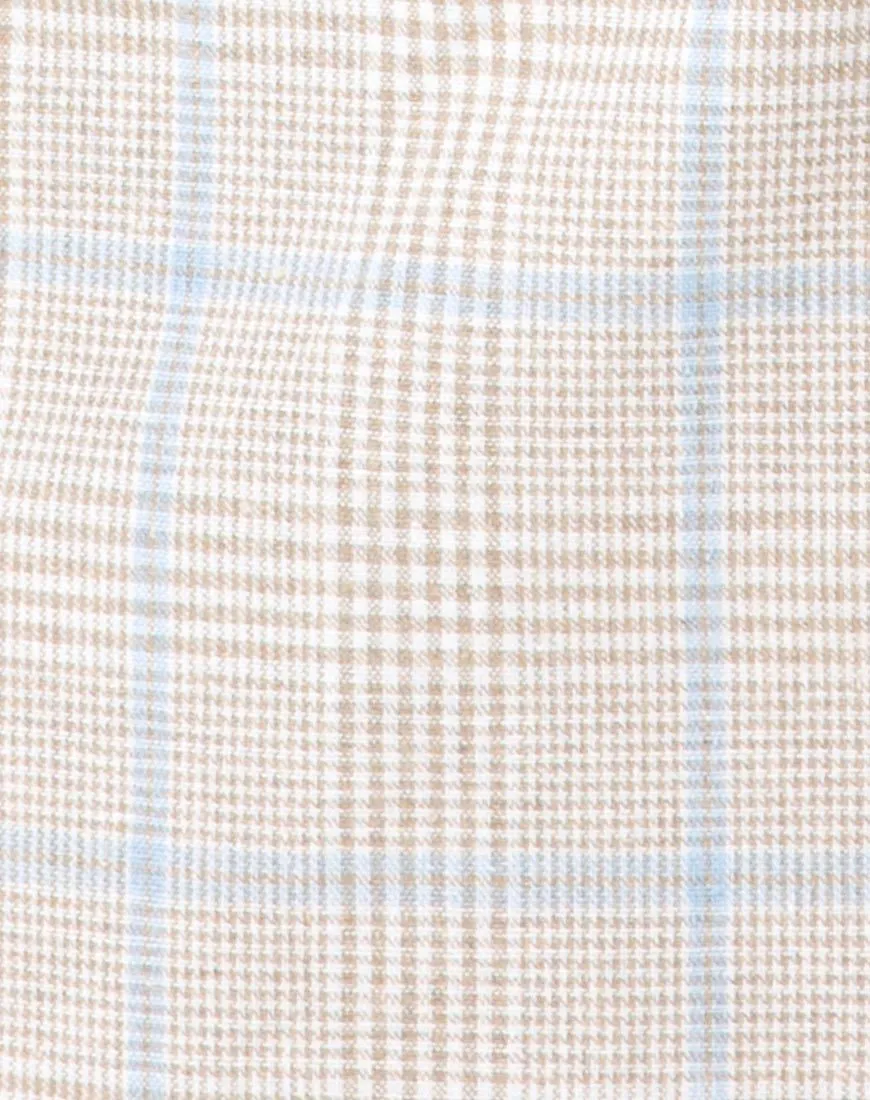 Kaira Crop Top in Tonal Plaid Almond