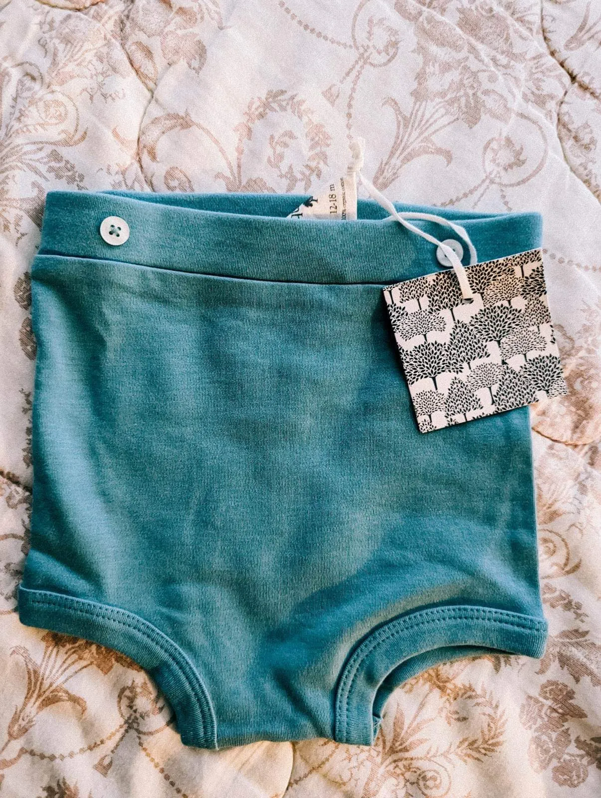 Kate Quinn Organic Cotton Retro Bloomers in Blue (12-18m)