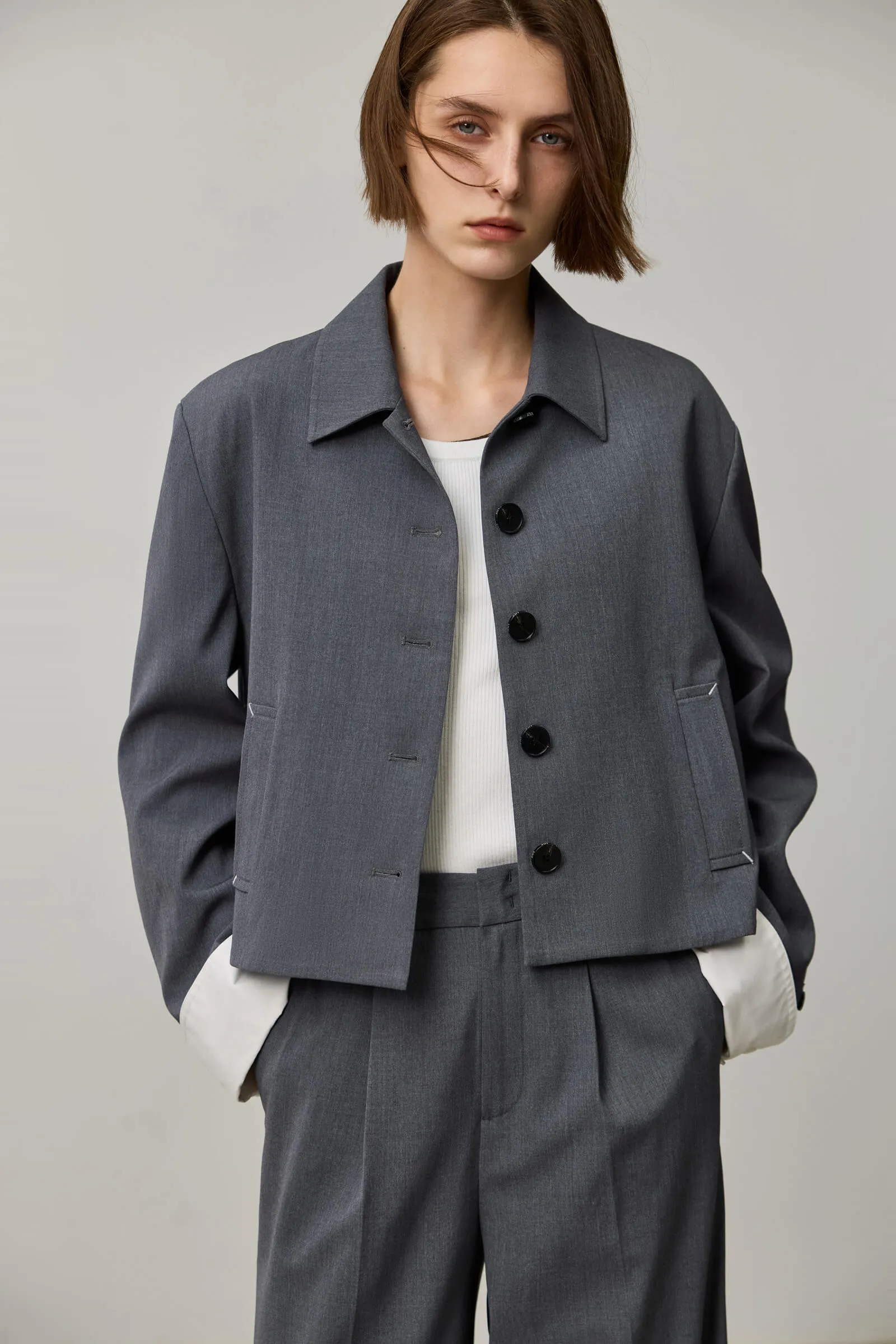 LILY Grey Short Jacket