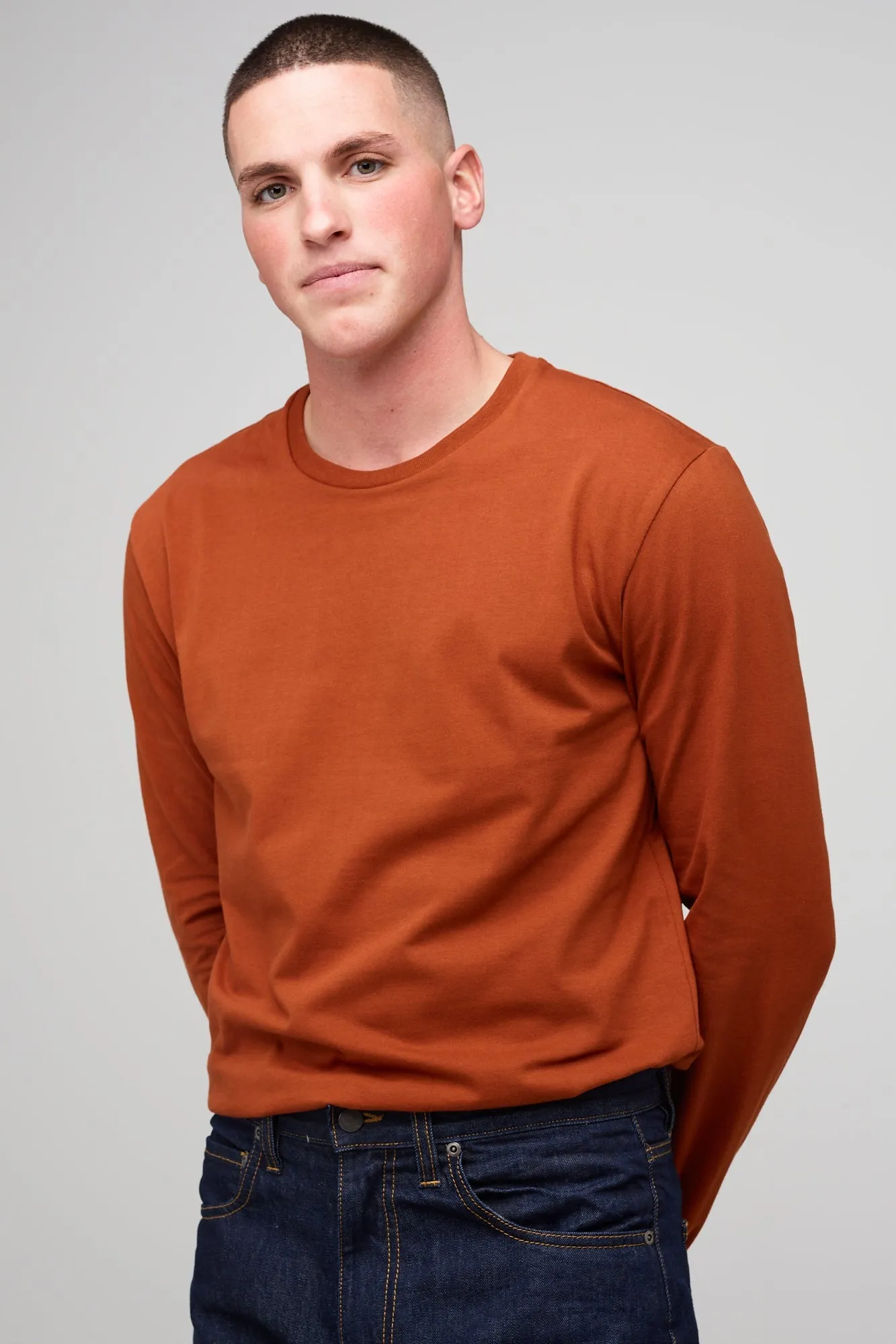 Men's Long Sleeve T Shirt - Cinnamon