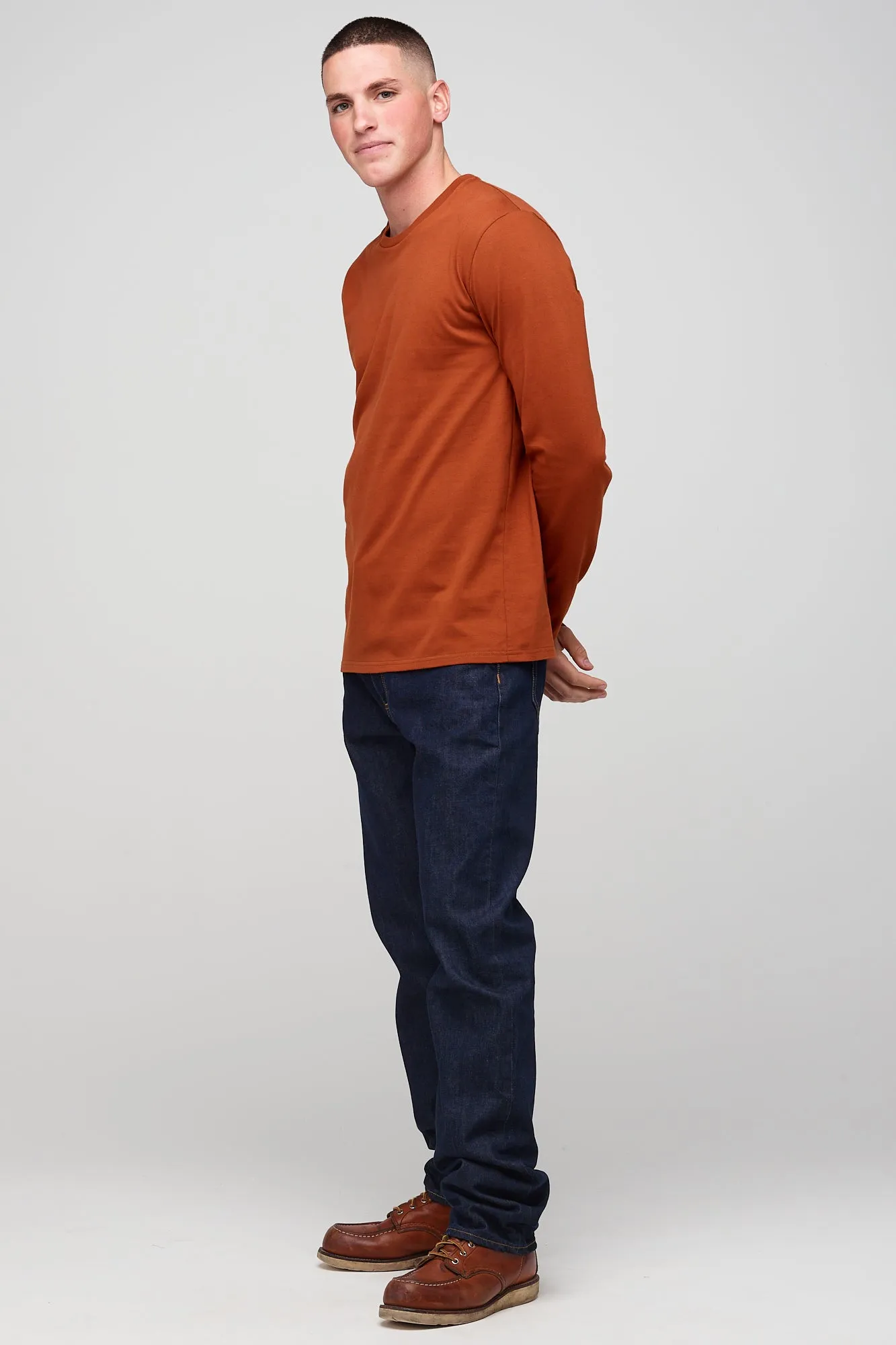 Men's Long Sleeve T Shirt - Cinnamon