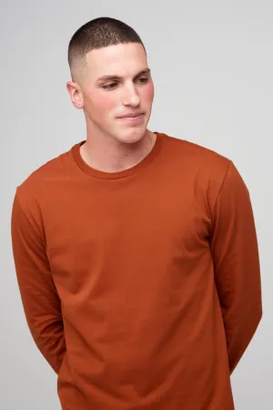 Men's Long Sleeve T Shirt - Cinnamon