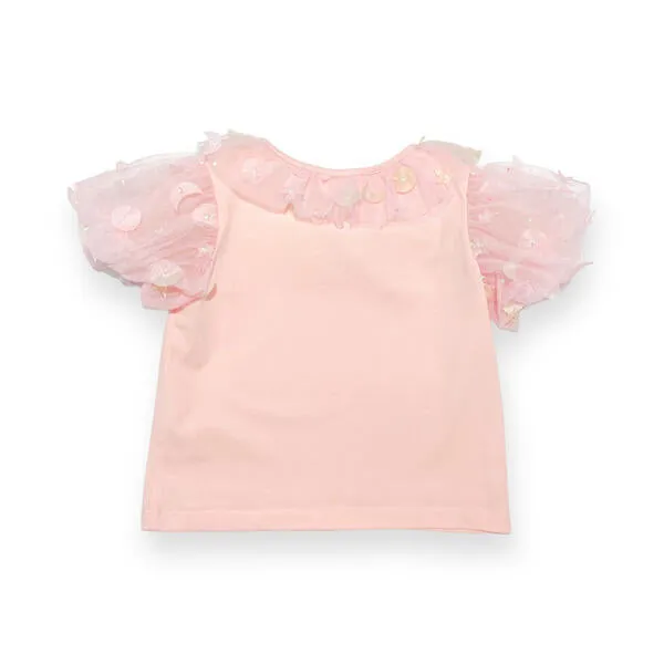 Moon & Star Embellished Tee - pink