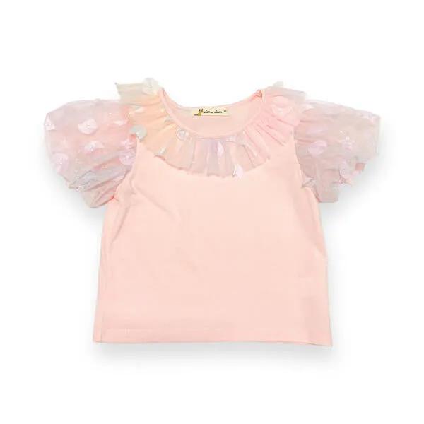 Moon & Star Embellished Tee - pink