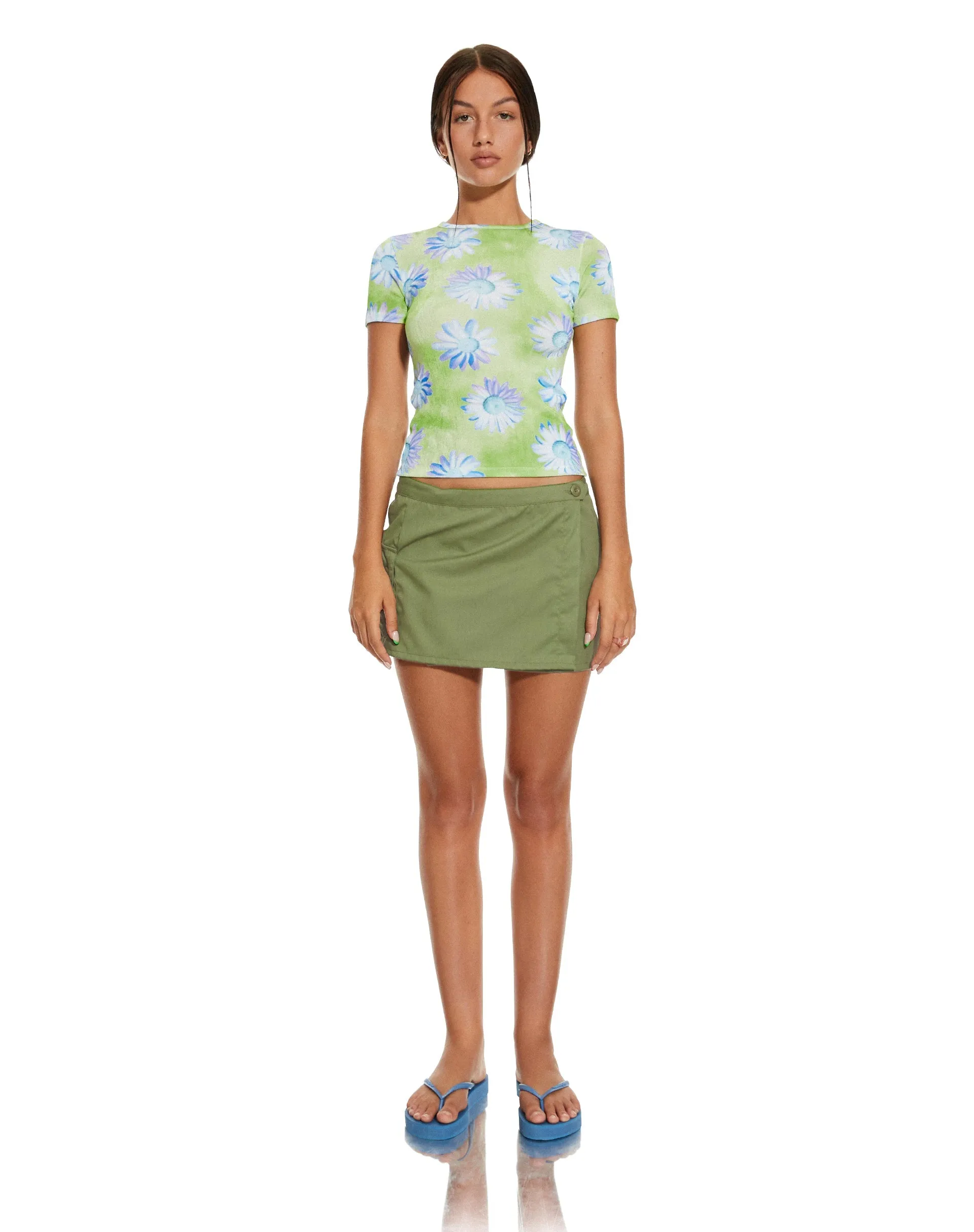 MOTEL X BARBARA Tika Top in Neon Brushstroke Floral