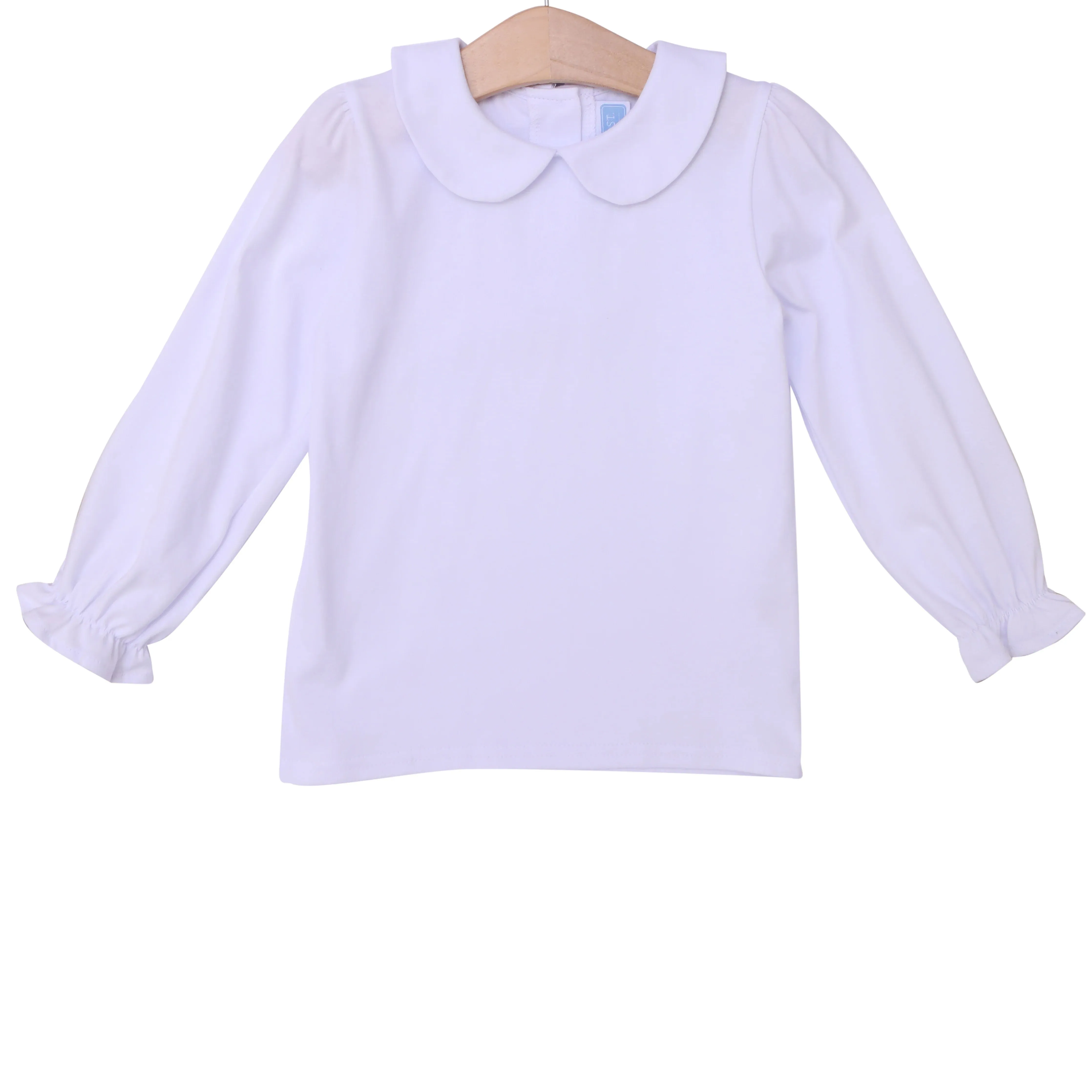 Peter Pan Collar LS Shirt- White