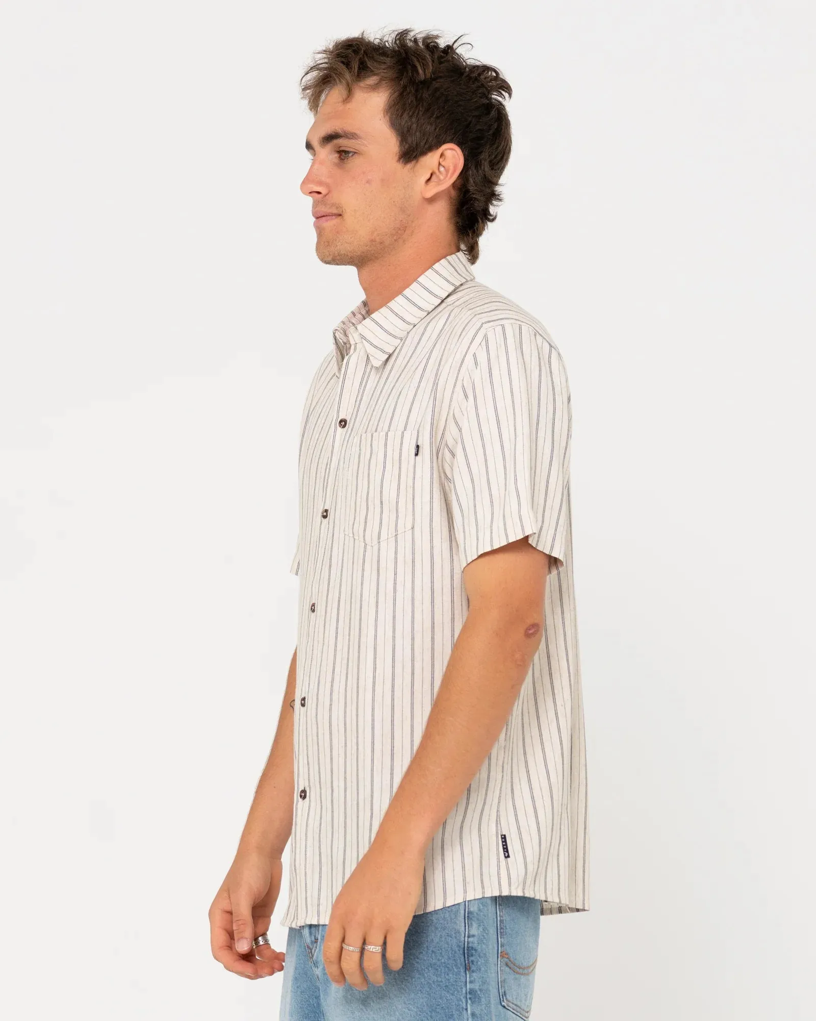 PINSTRIPE SHORT SLEEVE SHIRT