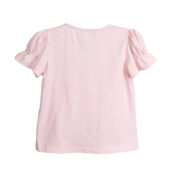 Puff Slv Pink Unicorn Tee