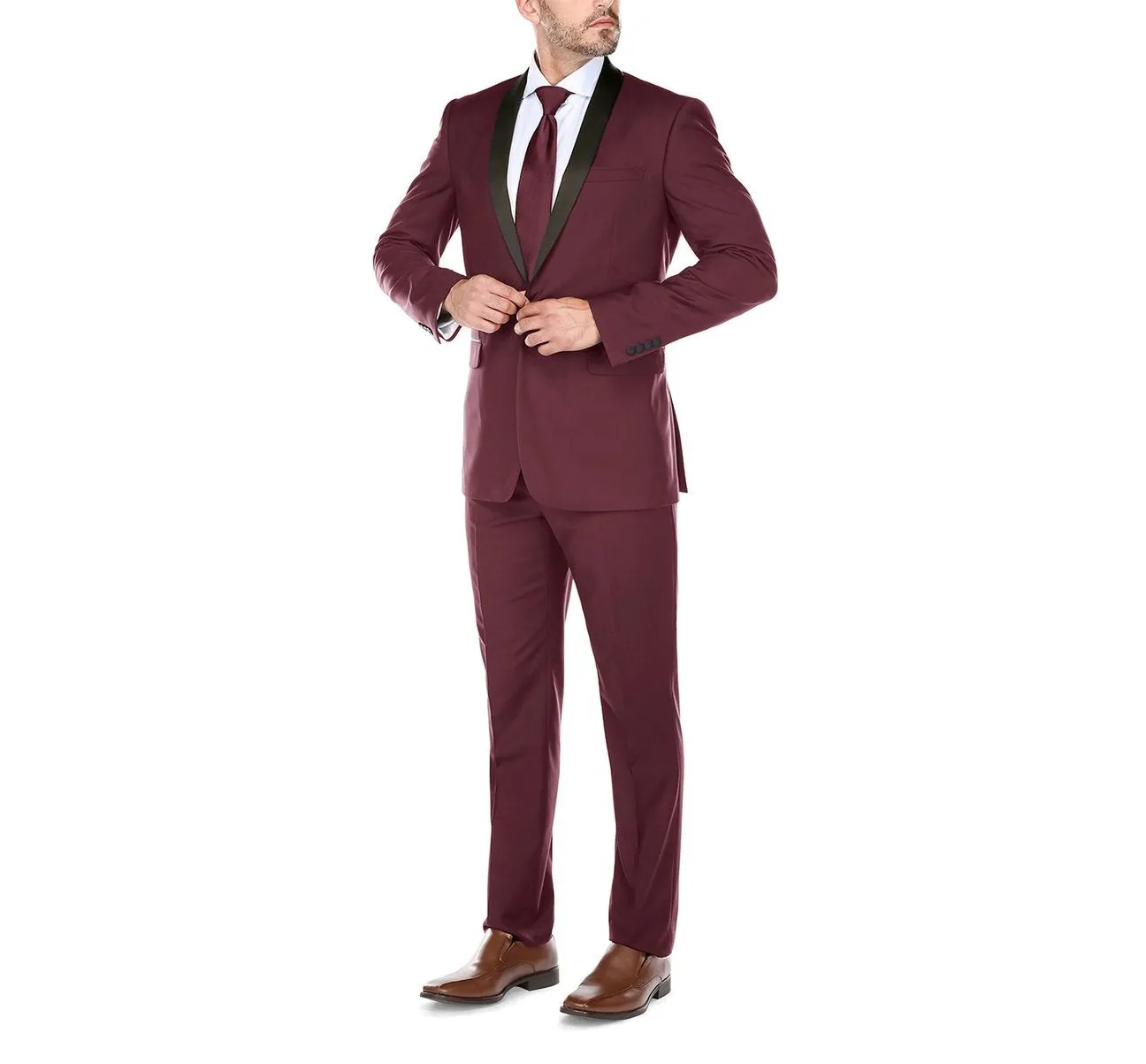 RENOIR 2-Piece Slim Fit Shawl Lapel Tuxedo Suit 201-8