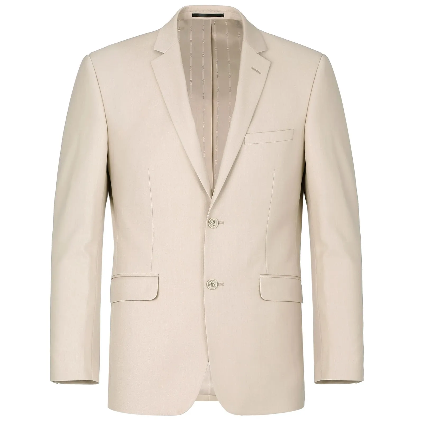 RENOIR Beige 2-Piece Classic Fit Single Breasted Notch Lapel Suit 201-3