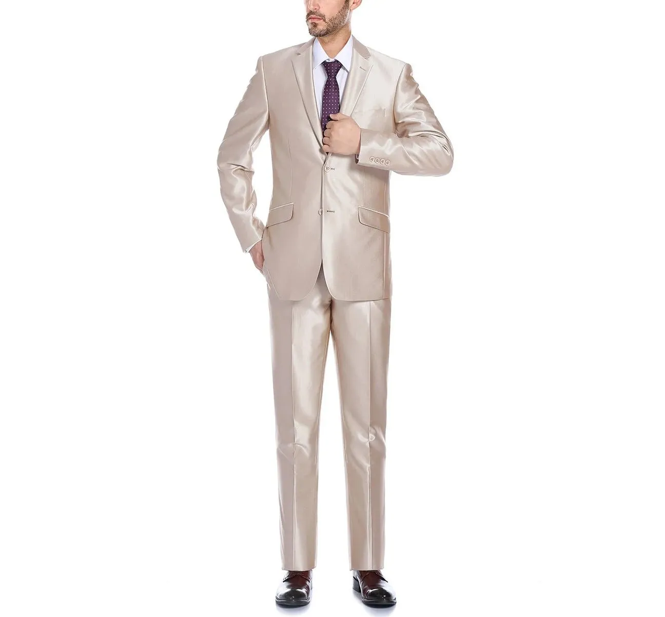 RENOIR Sharkskin Classic Fit Italian Styled Two Piece Suit 207-3