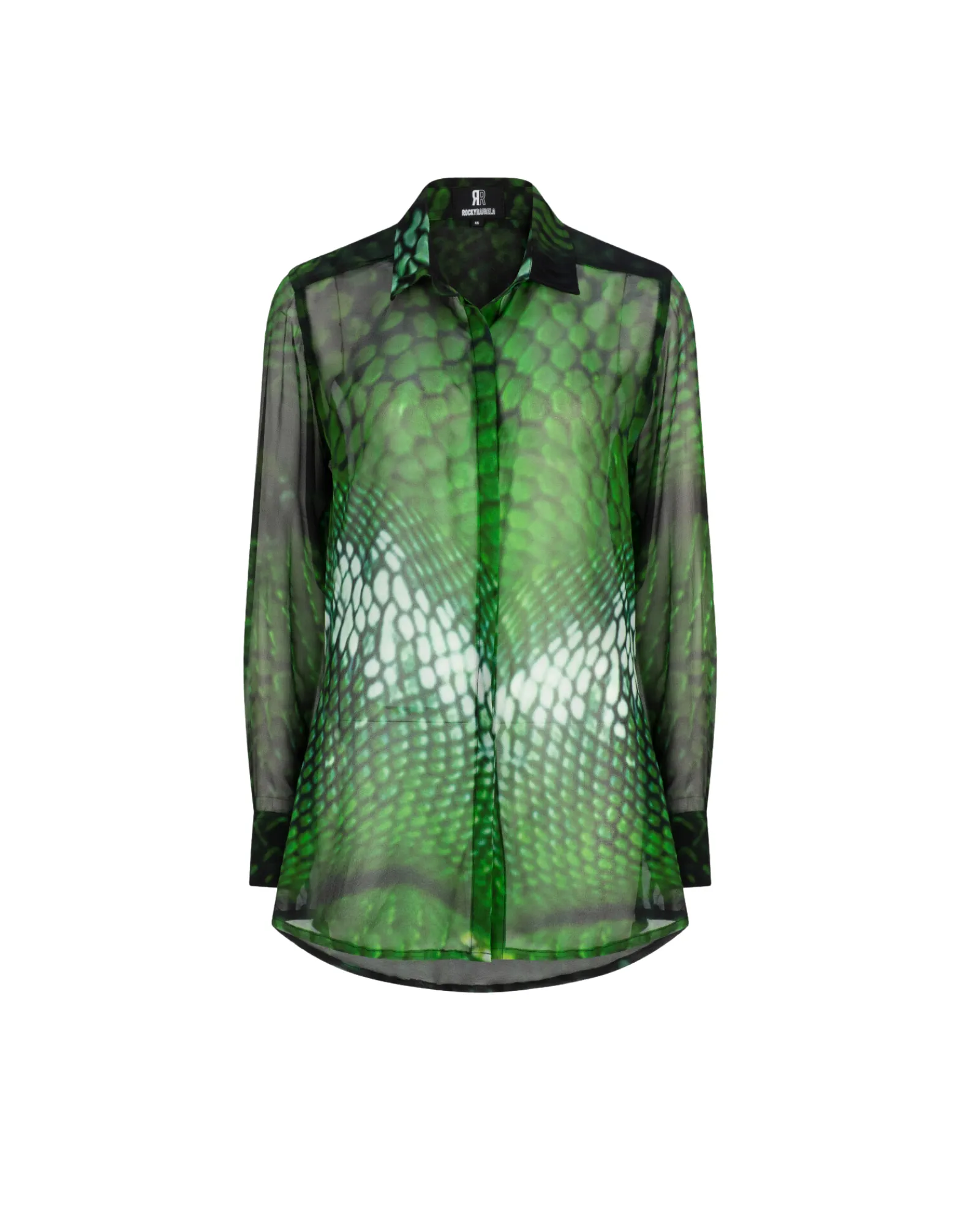 Scaled Silk Shirt Green/Red