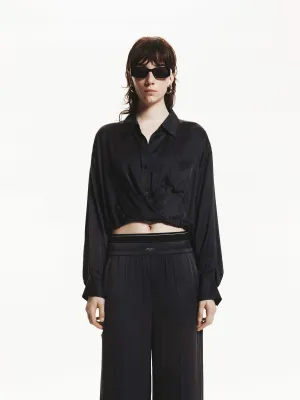 Silk Blend Cropped Shirt