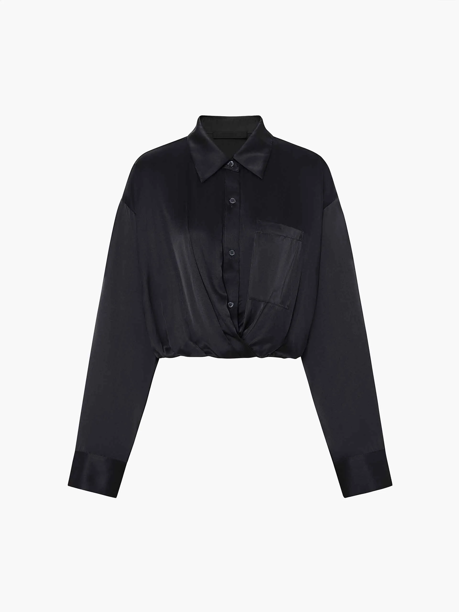 Silk Blend Cropped Shirt