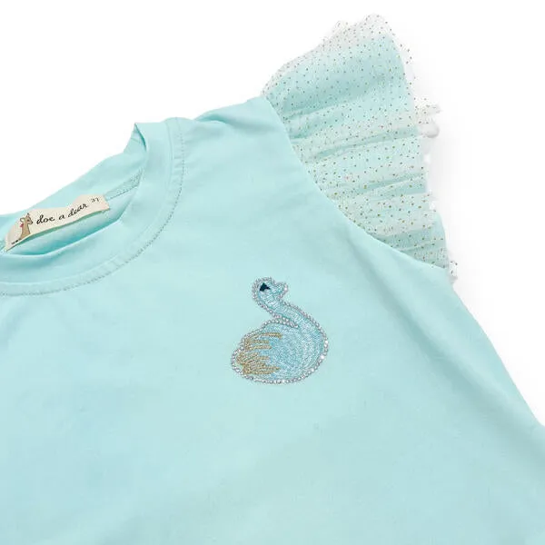 Swan Tee - aqua