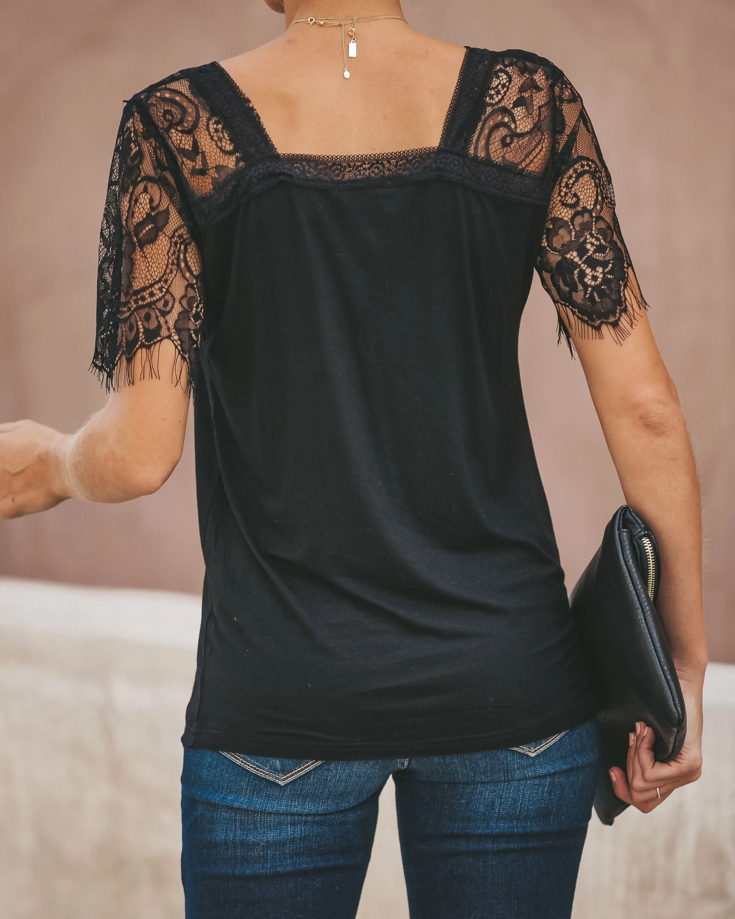 Sweet Side Lace Top - Black