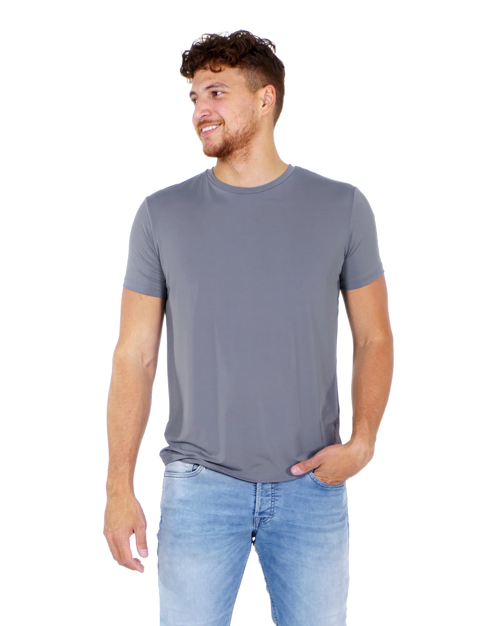 T-shirt Nu Crisp microfibre gris