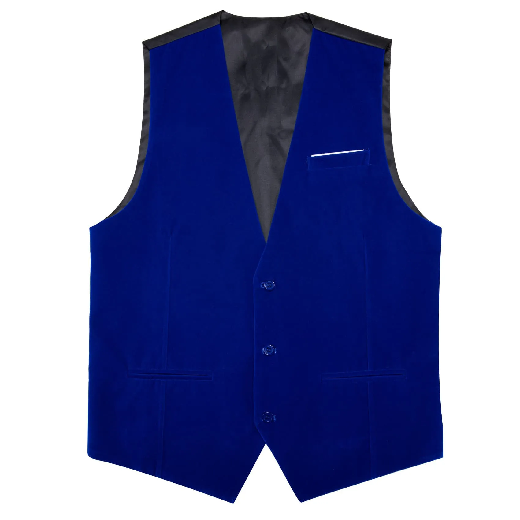 Ties2you Suit Vest Medium Blue Solid Mens Flannelette Work Dress Vest