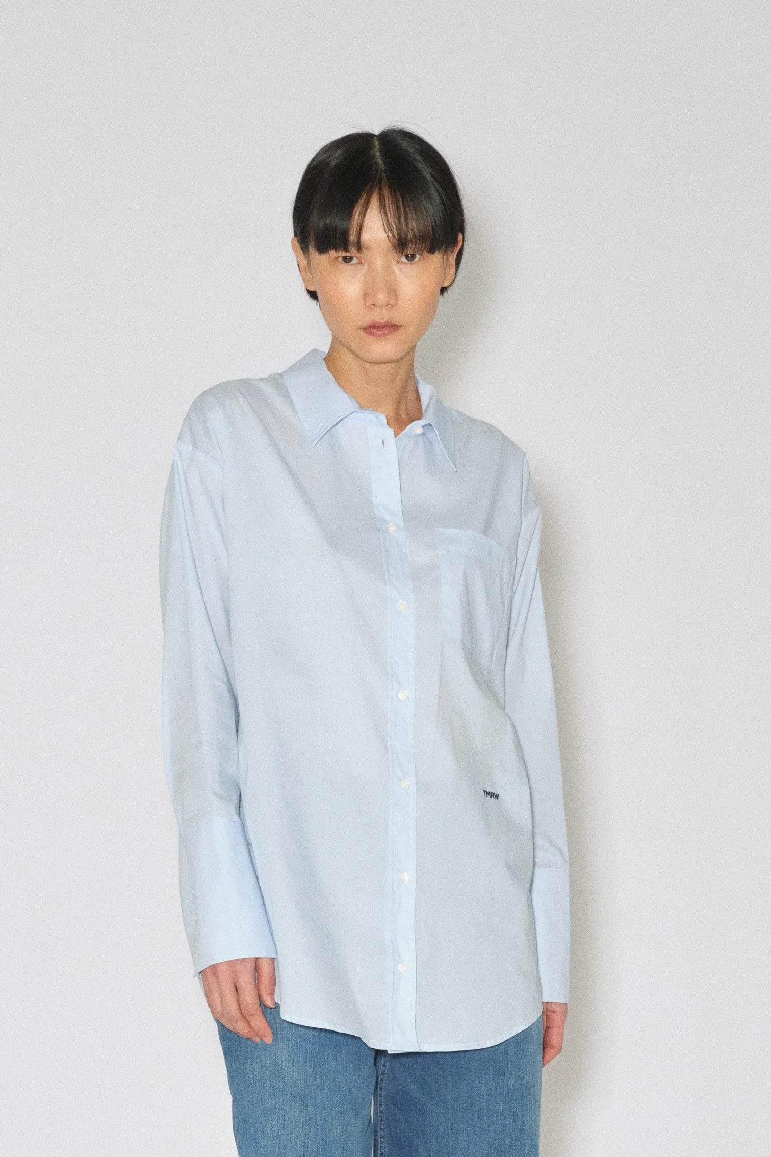 TMRW Jane Crisp Oversize Shirt - Sky Blue