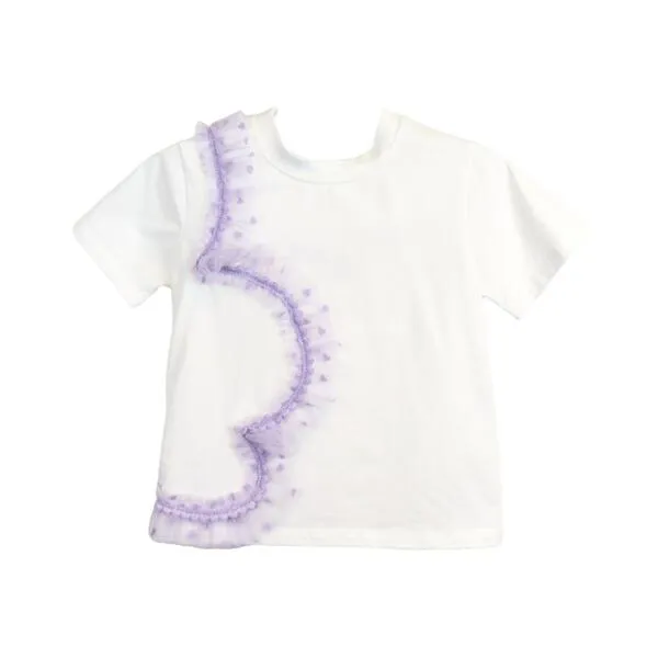 Velvet Heart Mesh Purple Trim Tee