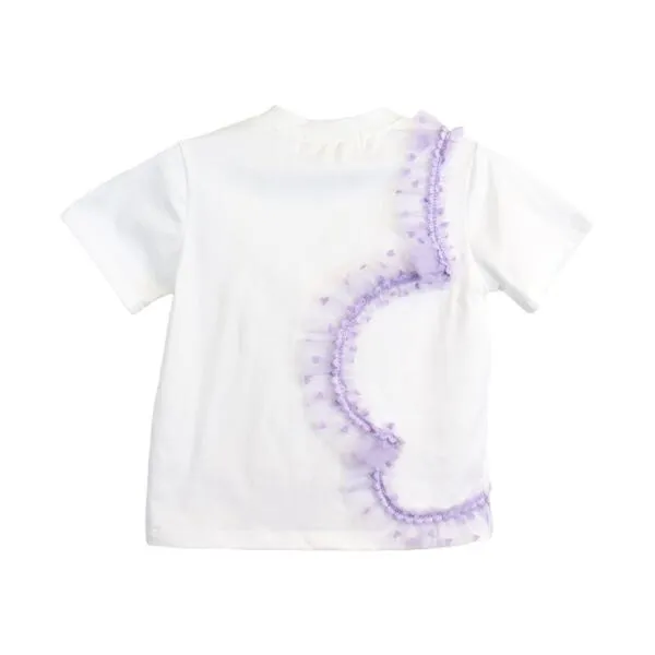 Velvet Heart Mesh Purple Trim Tee