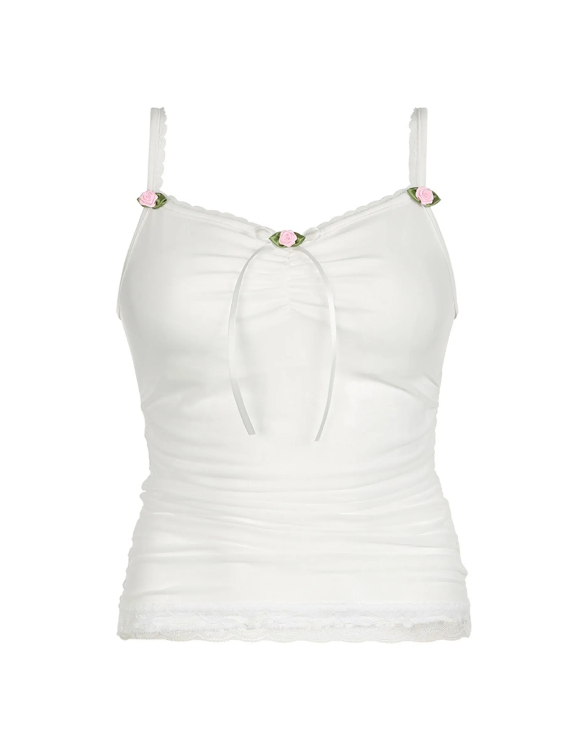 Vivien Mesh Tank Top with Bow Detail