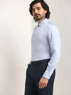 WES Formals Light Blue Slim-Fit Shirt